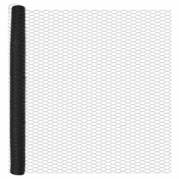 vidaXL Hexagonal stängsel med betongfundament 100 x 1,5 m Grå Mesh Grå