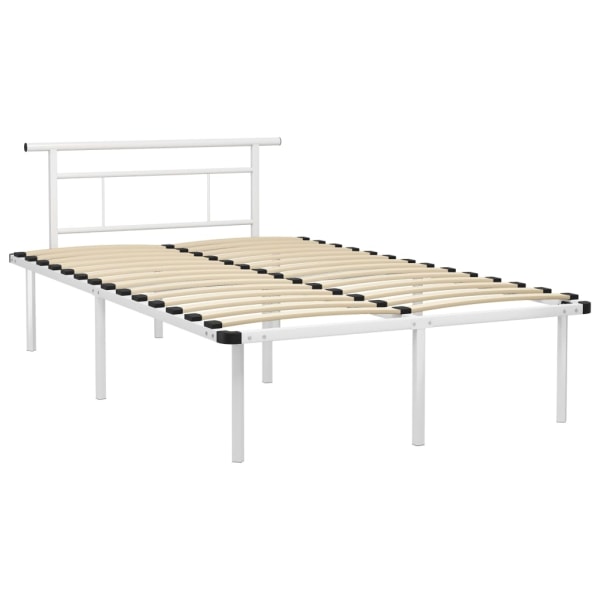vidaXL Sängram vit metall 120x200 cm Vit