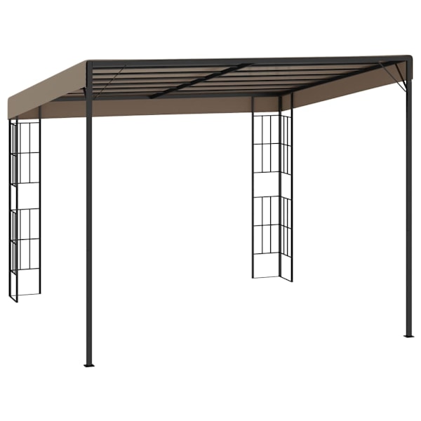 vidaXL Väggmonterad paviljong 3x3 m taupe tyg Taupe