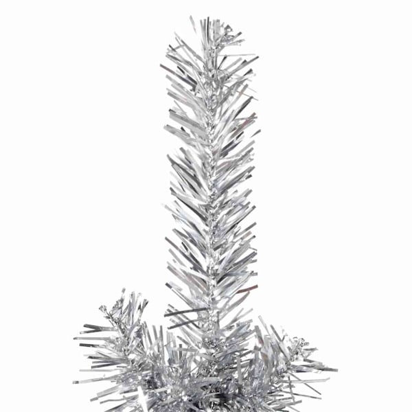 vidaXL Smal halv plastgran med stativ silver 120 cm Silver