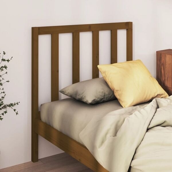vidaXL Sänggavel honungsbrun 96x4x100 cm massiv furu Brun