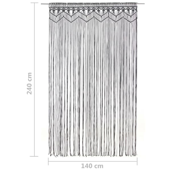 vidaXL Gardin makramé antracit 140x240 cm bomull Antracit