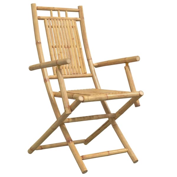 vidaXL Hopfällbara trädgårdsstolar 8 st 53x66x99 cm bambu Brun