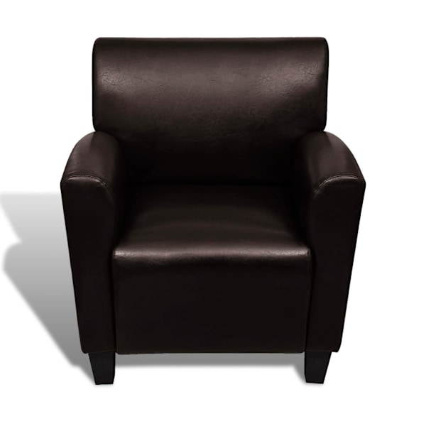 vidaXL Fåtölj konstläder brun Brun