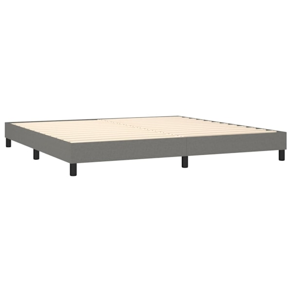 vidaXL Ramsäng med madrass mörkgrå 200x200 cm tyg Grå