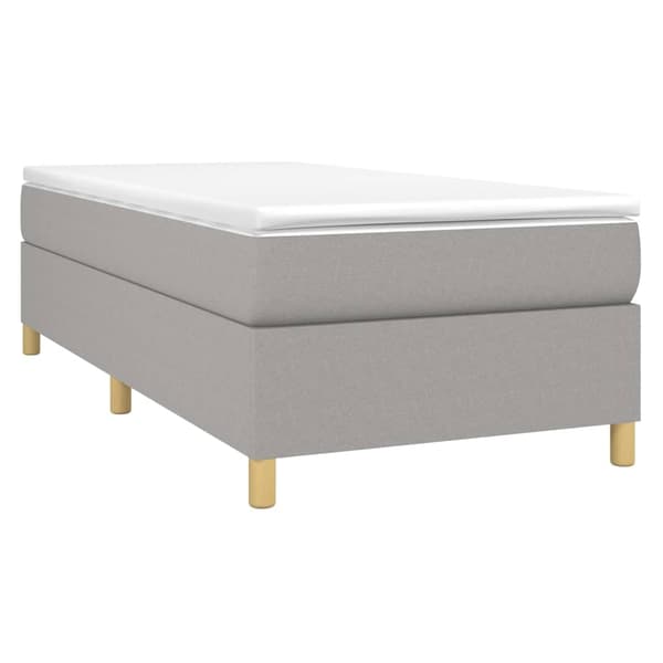 vidaXL Sängram utan madrass ljusgrå 80x200 cm tyg Grå