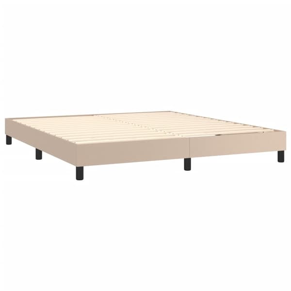 vidaXL Sängram cappuccino 160x200 cm konstläder Brun