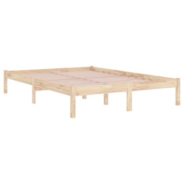 vidaXL Sängram massivt trä 150x200 cm Brun