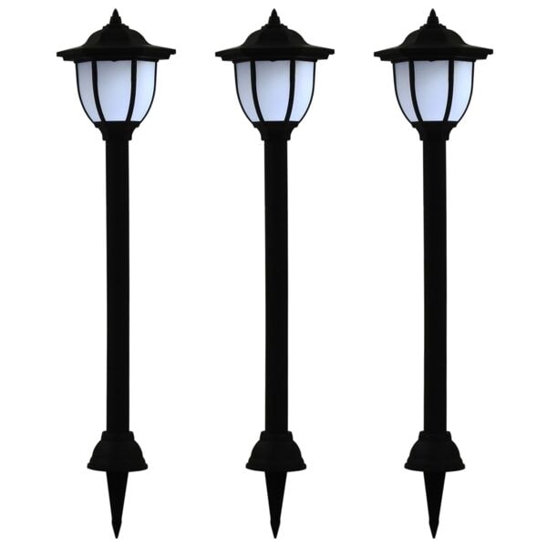 vidaXL Sollampa LED set 3 st svart Svart