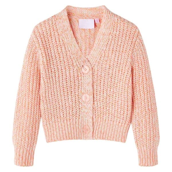 vidaXL Stickad kofta för barn blandad rosa 128 Rosa
