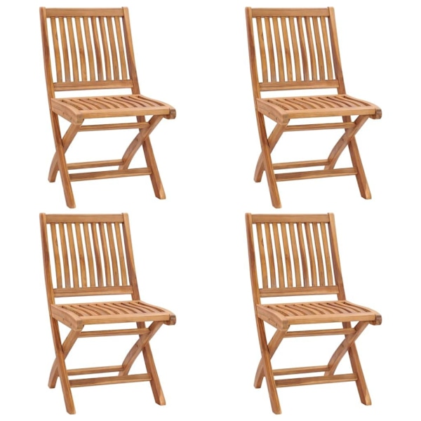 vidaXL Hopfällbara trädgårdsstolar med dynor 4 st massiv teak Blå