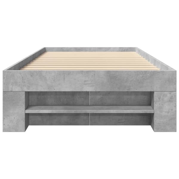 vidaXL Sängram betonggrå 100x200 cm konstruerad trä Grå