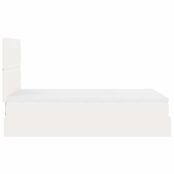 vidaXL Ottoman sängram med madrass vit 120x190 cm konstläder Vit