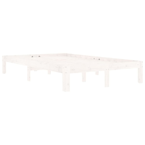 vidaXL Sängram vit massiv furu 120x200 cm Vit