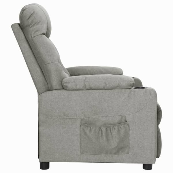 vidaXL Reclinerfåtölj ljusgrå tyg grå