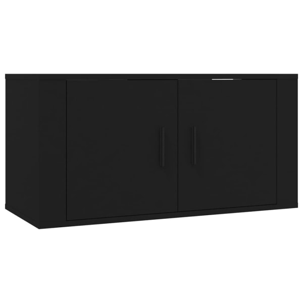 vidaXL Väggmonterad tv-bänk svart 80x34,5x40 cm Svart