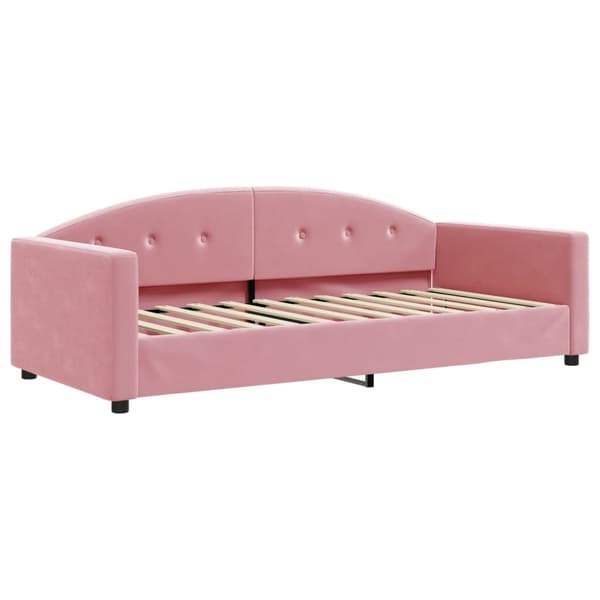vidaXL Dagbädd utdragbar rosa 90x200 cm sammet Rosa