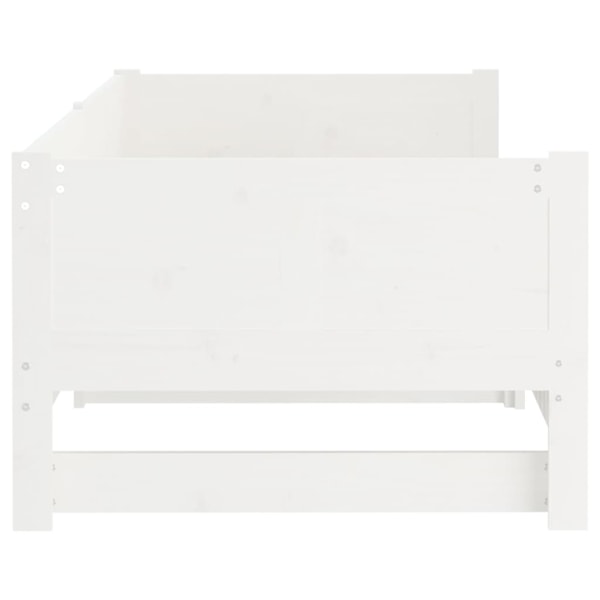 vidaXL Utdragbar dagbädd vit massiv furu 2x(90x190) cm Vit