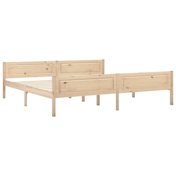 vidaXL Sängram massiv furu 200x200 cm Brun