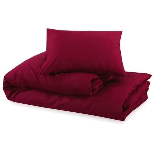 vidaXL Bäddset vinröd 140x200 cm bomull Röd