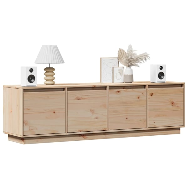 vidaXL Tv-bänk 156x37x45 cm massiv furu Brun