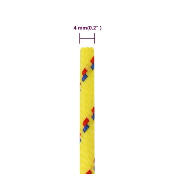 vidaXL Båtlina gul 4 mm 25 m polypropen Gul