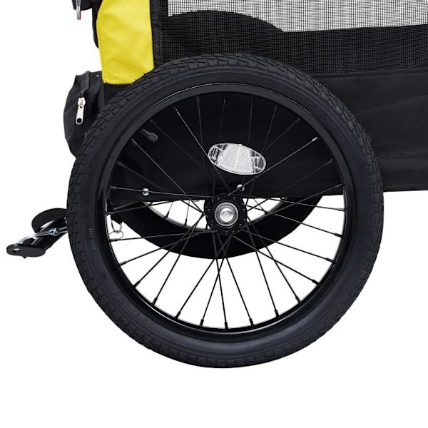 vidaXL Cykelvagn för husdjur och joggingvagn 2-i-1 gul och svart Gul