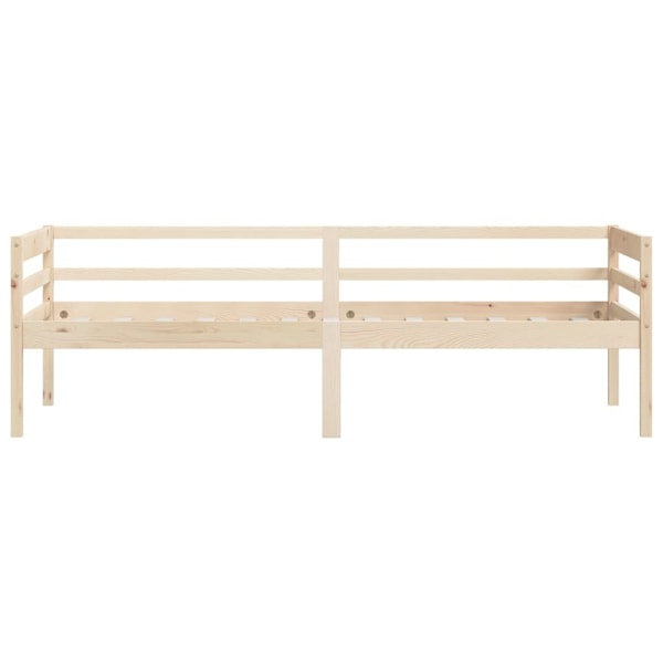 vidaXL Sängram utan madrass massiv furu 90x200 cm Brun