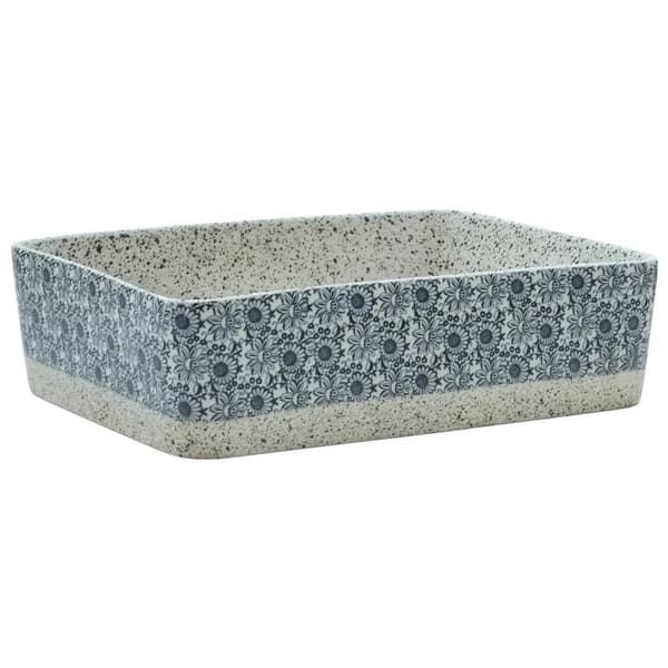 vidaXL Handfat grå och blå rektangulär 46x35,5x13 cm keramik Grå