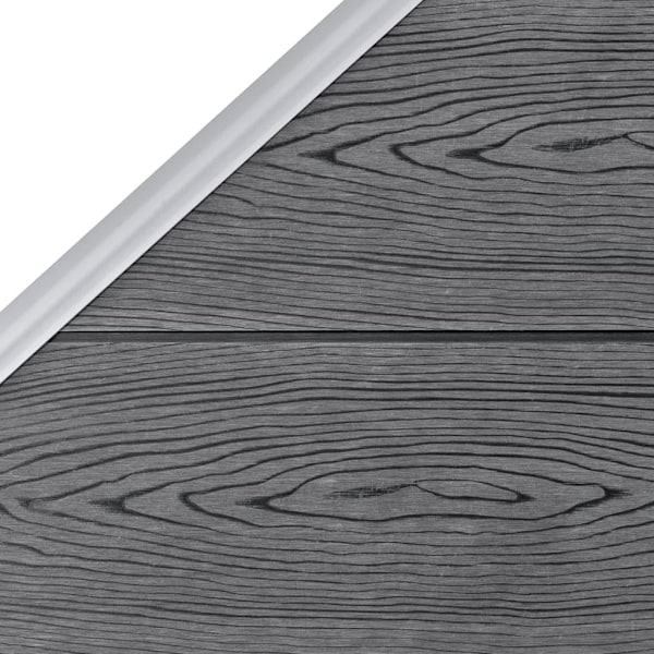 vidaXL WPC-staketpanel 10 fyrkantig + 1 vinklad 1830x186 cm grå grå