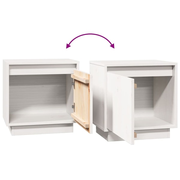 vidaXL Sängbord vit 40x30x40 cm massiv furu Vit