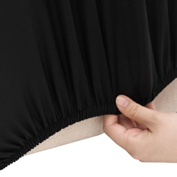 vidaXL Sofföverdrag 2-sits med stretch svart polyesterjersey Svart