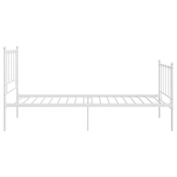 vidaXL Sängram vit metall 100x200 cm Vit