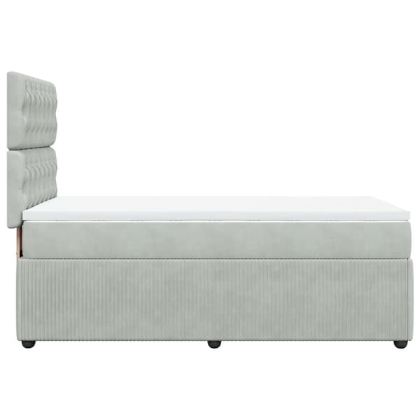 vidaXL Ramsäng med madrass ljusgrå 100x200 cm sammet Grå