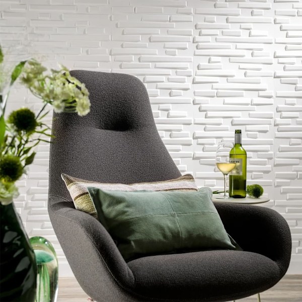 WallArt Väggpanel 3D Pebbles 12 st GA-WA13 Vit