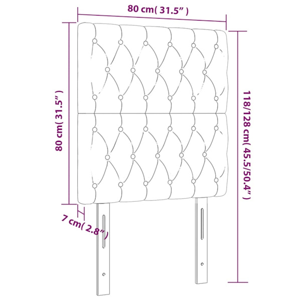 vidaXL Huvudgavlar 2 st svart 80x7x78/88 cm tyg Svart