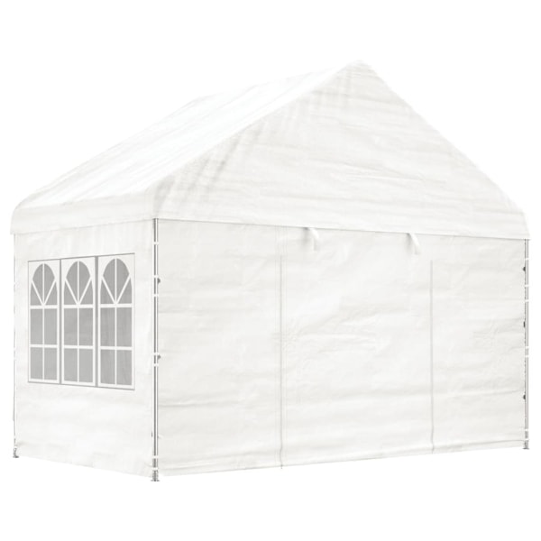 vidaXL Paviljong med tak vit 8,92x4,08x3,22 m polyeten Vit