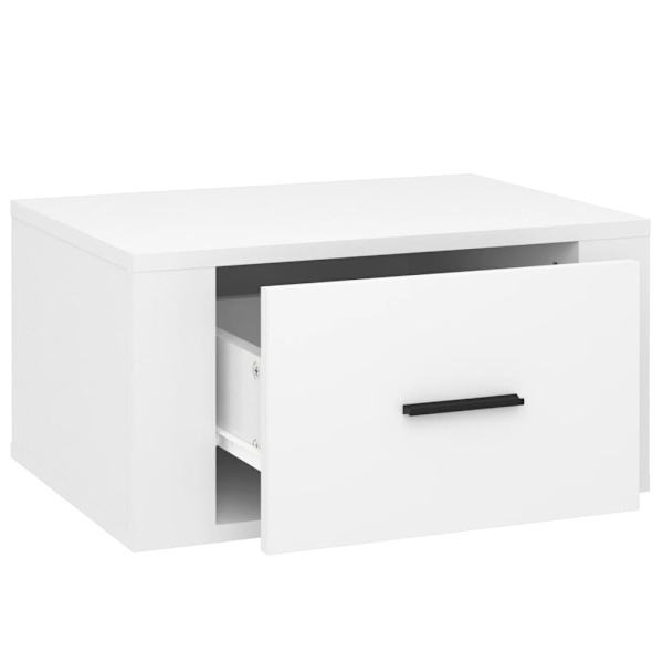 vidaXL Väggmonterat sängbord vit högglans 50x36x25 cm Vit