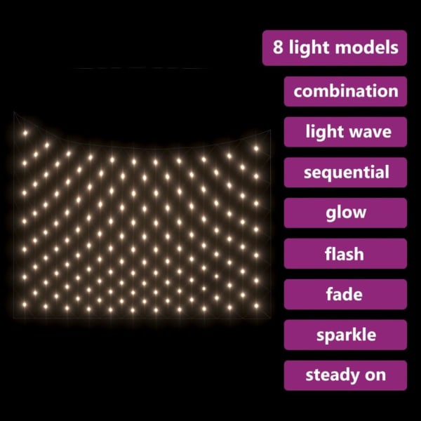 vidaXL Ljusnät varmvit 4x4 m 544 LED inne/ute Vit