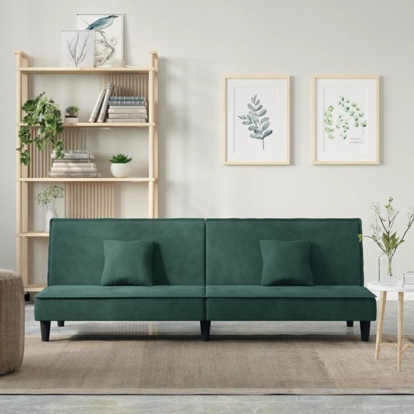 vidaXL Bäddsoffa mörkgrön sammet Grön