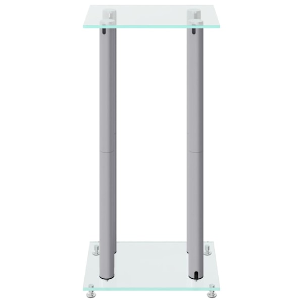 vidaXL Stativ för högtalare 2 st härdat glas 4-pelarmodell silver Silver