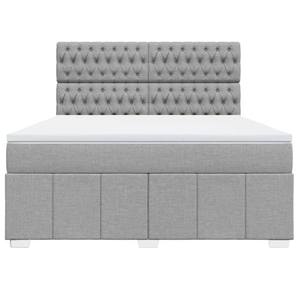 vidaXL Ramsäng med madrass ljusgrå 180x200 cm tyg Grå