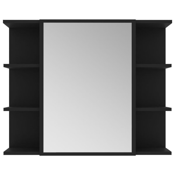 vidaXL Spegelskåp för badrum svart 80x20,5x64 cm konstruerat trä Svart