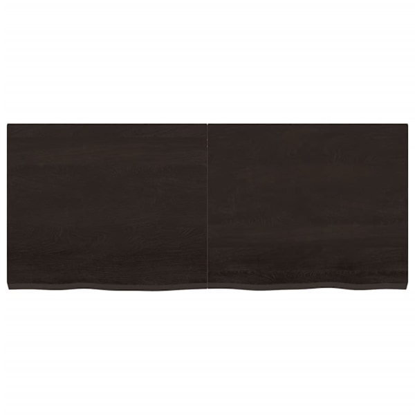 vidaXL Bordsskiva mörkbrun 120x50x(2-4) cm behandlad massiv ek Brun