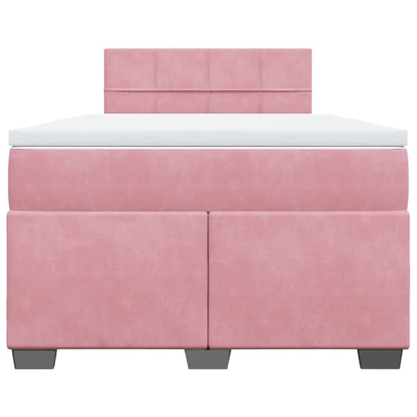 vidaXL Ramsäng med madrass rosa 120x190 cm sammet Rosa