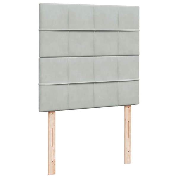 vidaXL Ramsäng med madrass ljusgrå 80x200 cm sammet Grå
