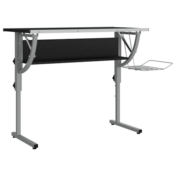 vidaXL Ritbord svart och grå 110x53x(58-87) cm konstruerat trä & stål Svart