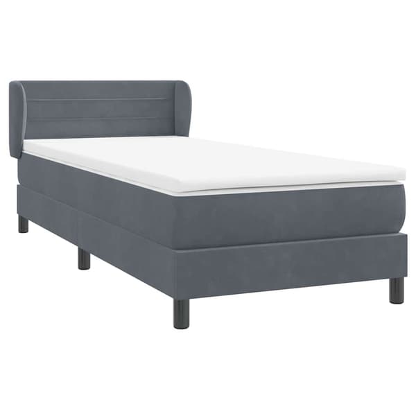 vidaXL Ramsäng med madrass mörkgrå 80x210 cm sammet Grå