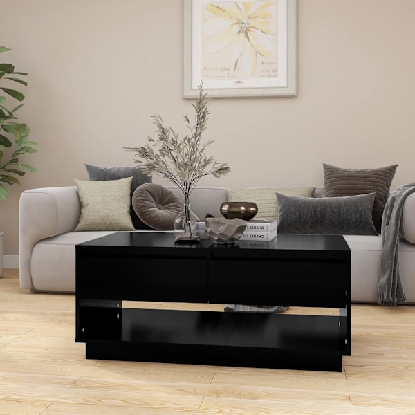 vidaXL Soffbord svart 102,5x55x44 cm konstruerat trä Svart