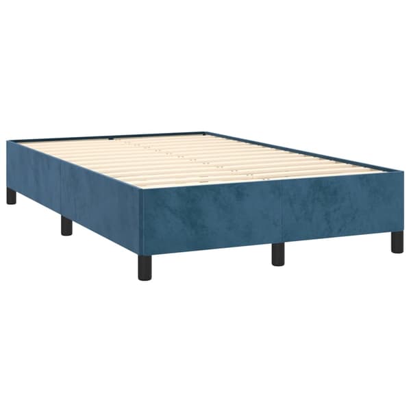 vidaXL Ramsäng med madrass mörkblå 120x190 cm sammet Blå